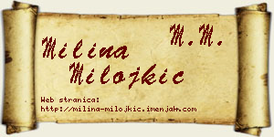 Milina Milojkić vizit kartica